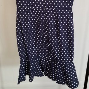 50's themed navy blue with white dots dress